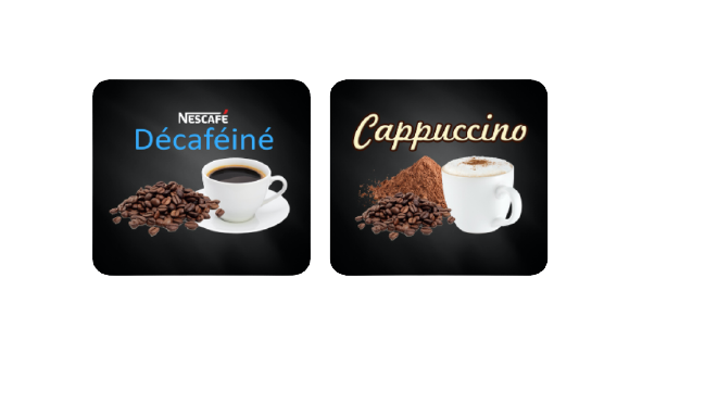 consommable décaféiné et cappuccino