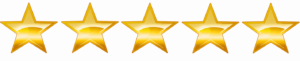 cinq étoiles dorées alignées